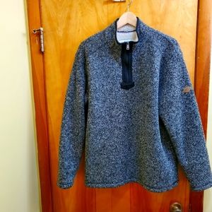 Size L Orvis Fleece Lined 1/4 Zip Sweater